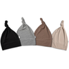 Bamboo Set-of-4 Baby Knotted Hat in Cocoa, Heather, Jet and Sand