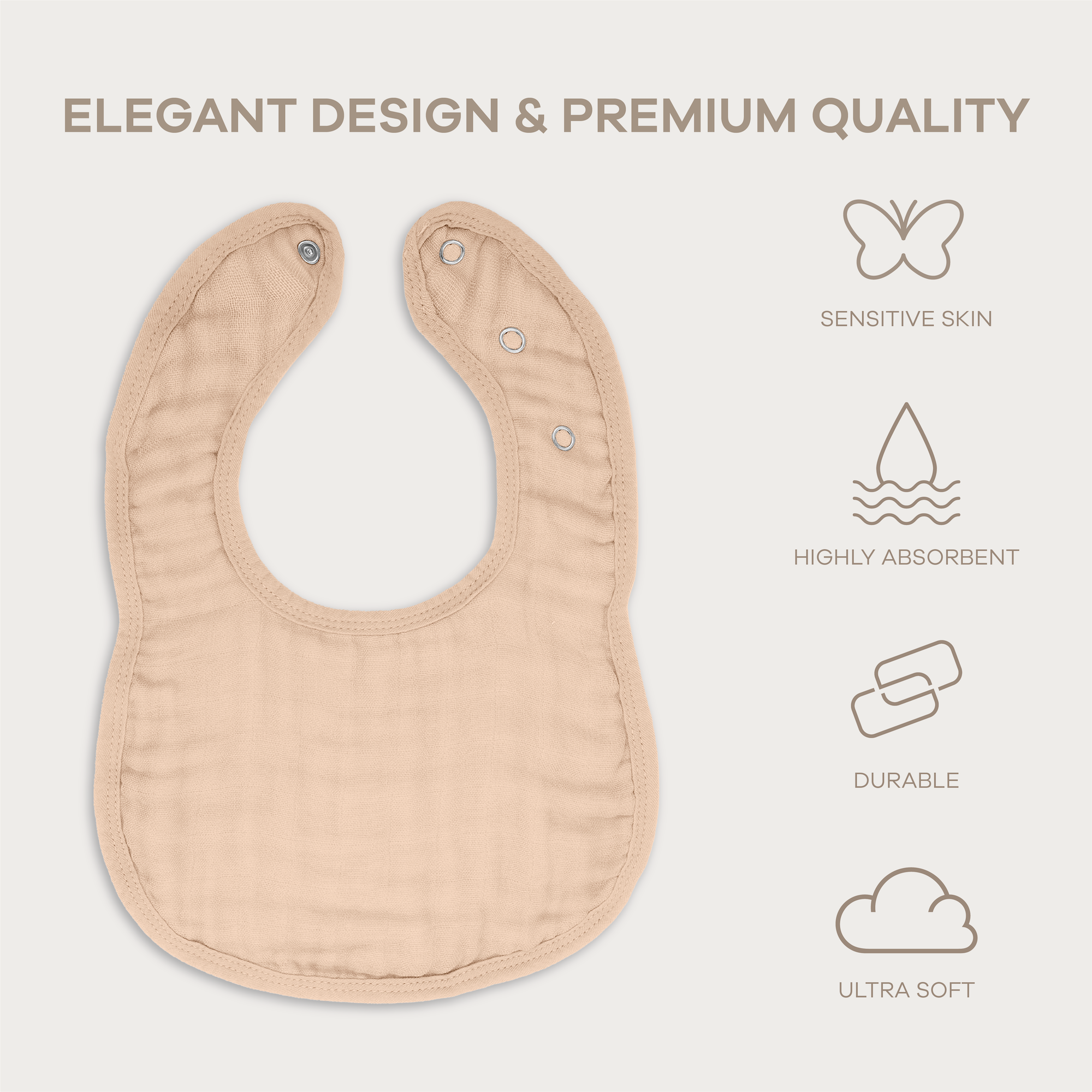 Muslin Bibs for Babies, Drool and Teething Bib by Comfy Cubs