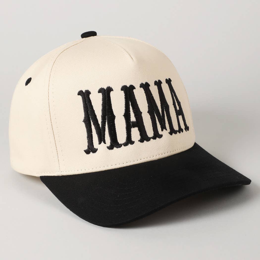 MAMA Typographic Design Embroidery Baseball Cap
