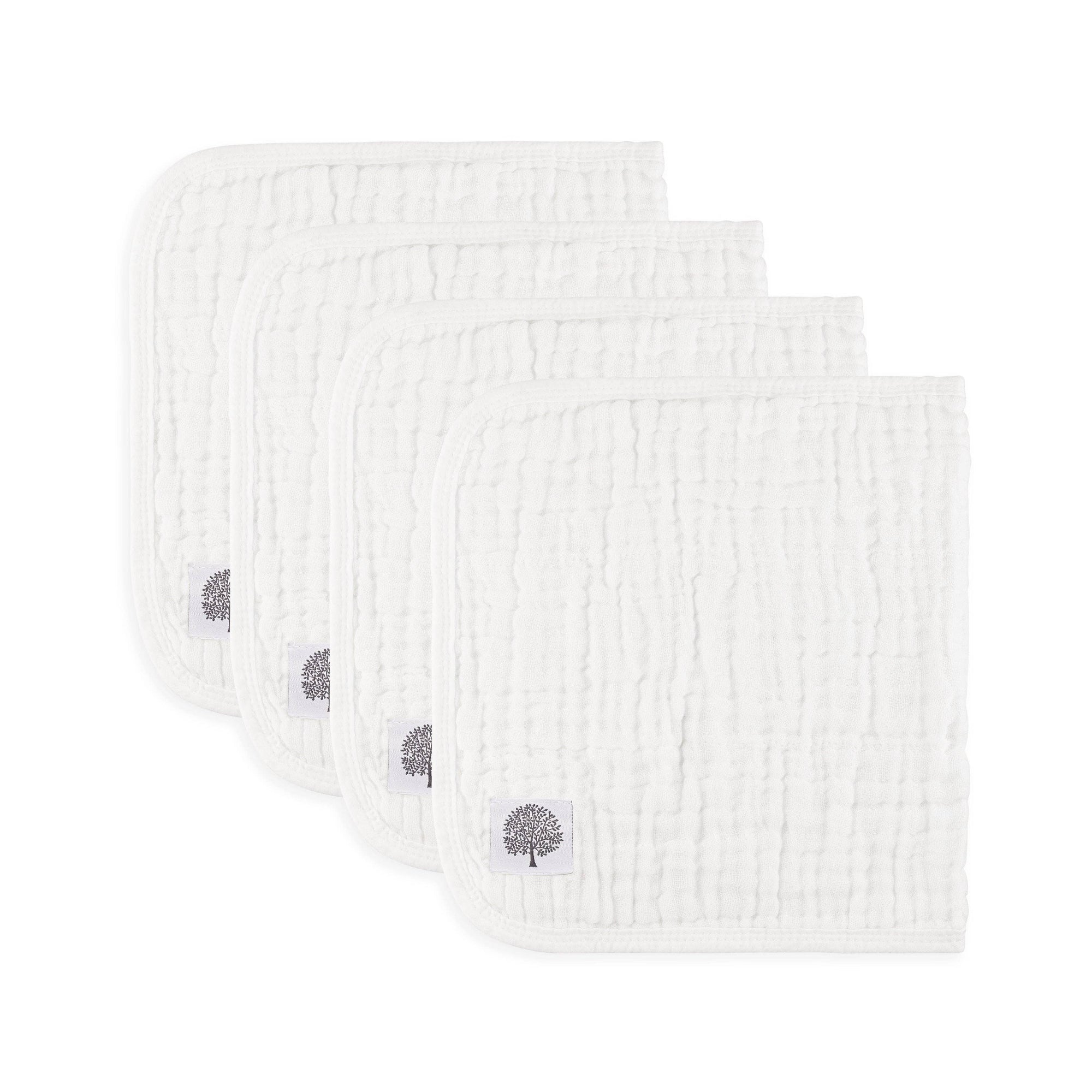 White Set - Muslin Burp Cloths (4 Pack)