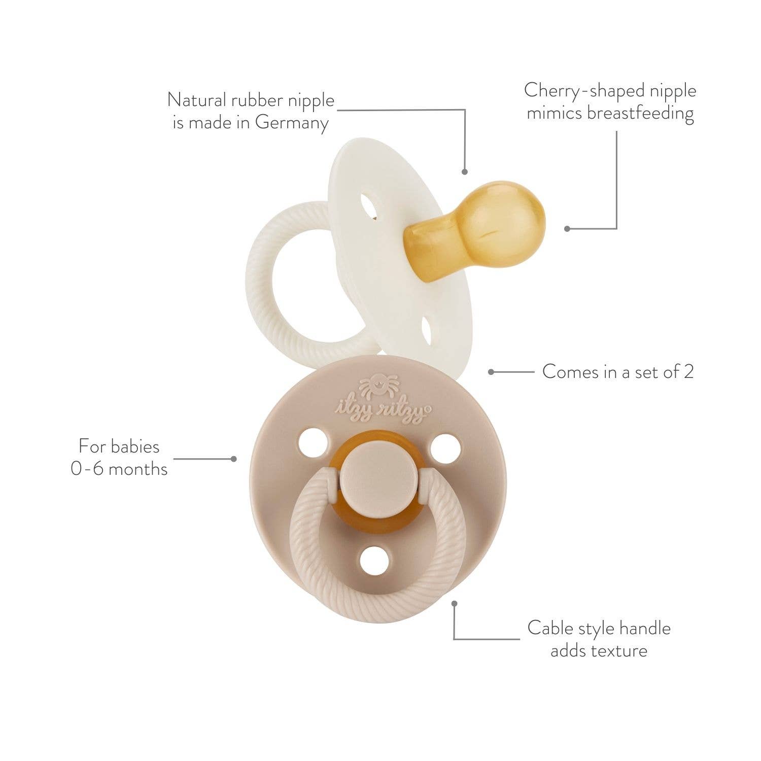 *NEW SIZE* Itzy Soother™ Natural Rubber Paci Sets