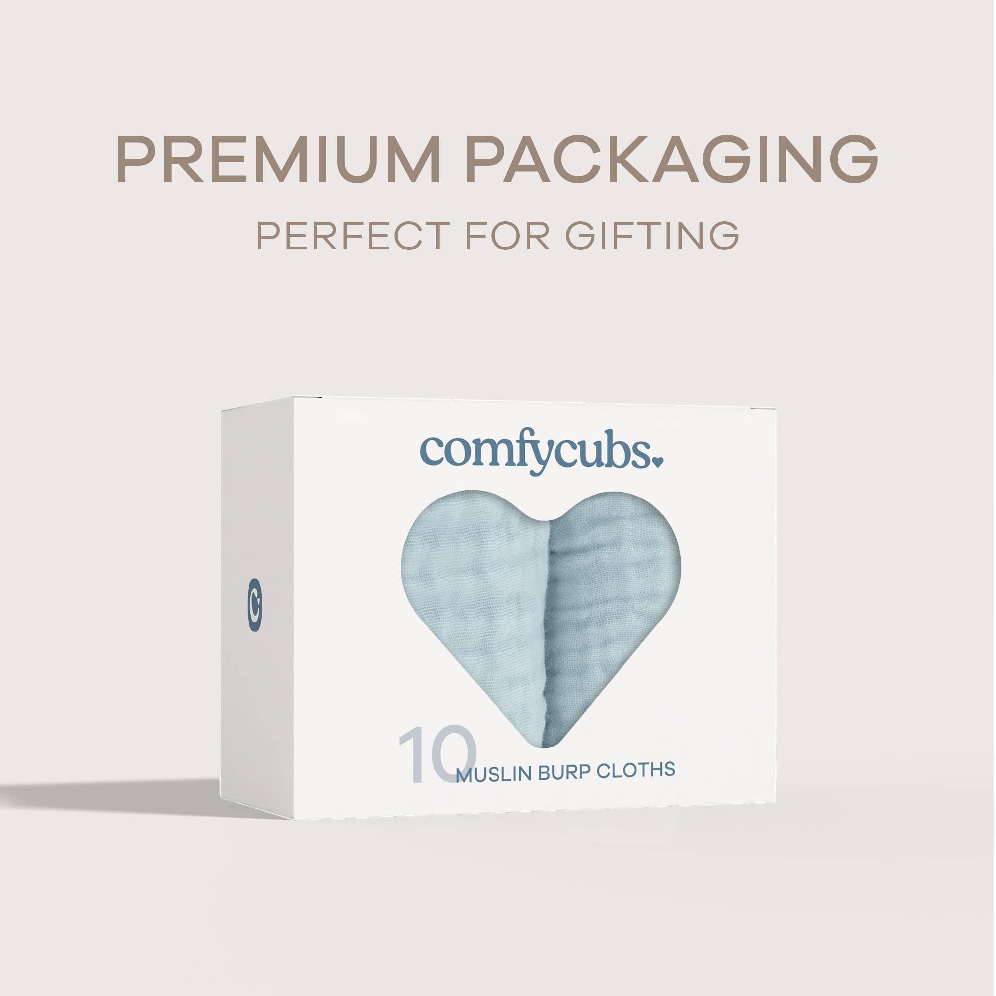 Baby Burp Cloths - 100% Muslin Cotton by Comfy Cubs