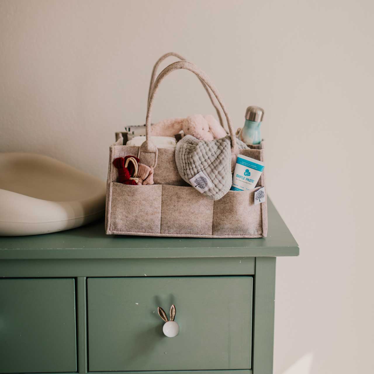 Diaper Caddy in Oatmeal