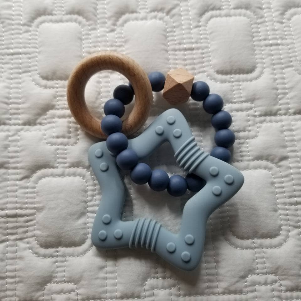 Star Silicone Teether Rattles Toy