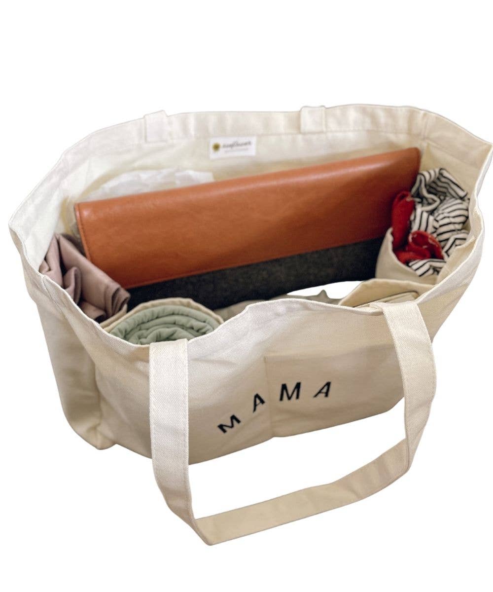 Mama Canvas Tote Bag | Stylish Eco-Friendly Diaper Bag