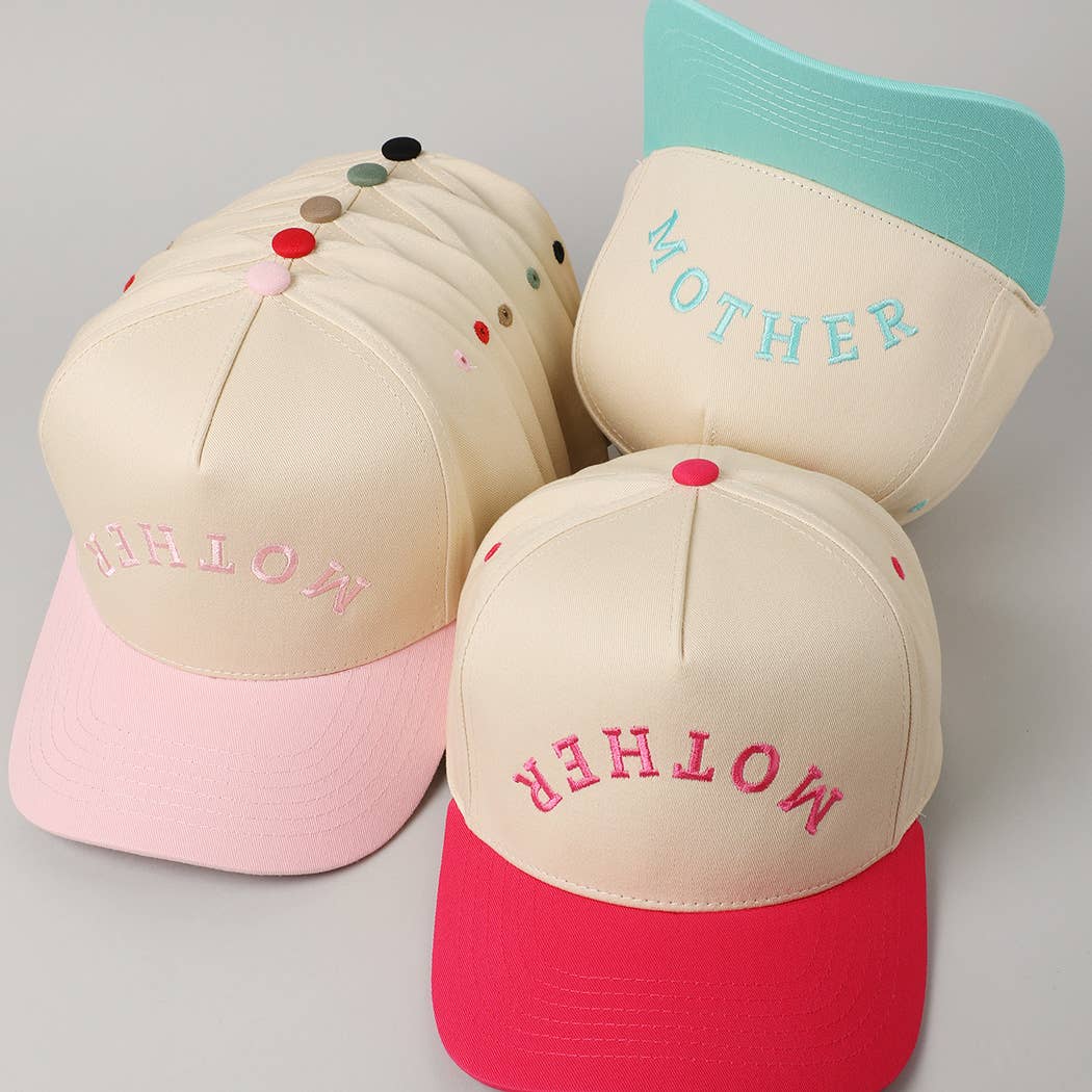 MOTHER Upside Down Lettering Embroidery Cap