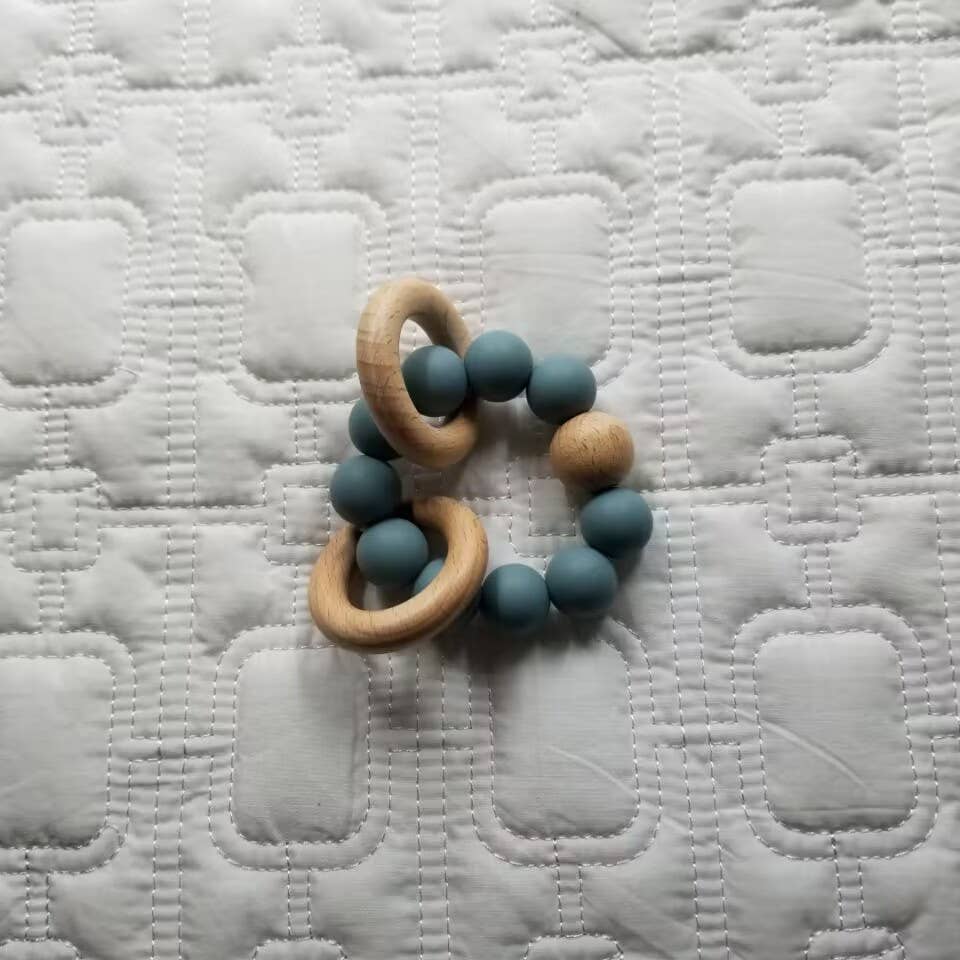 Silicone Beech Wood Bracelet Rattle Teether