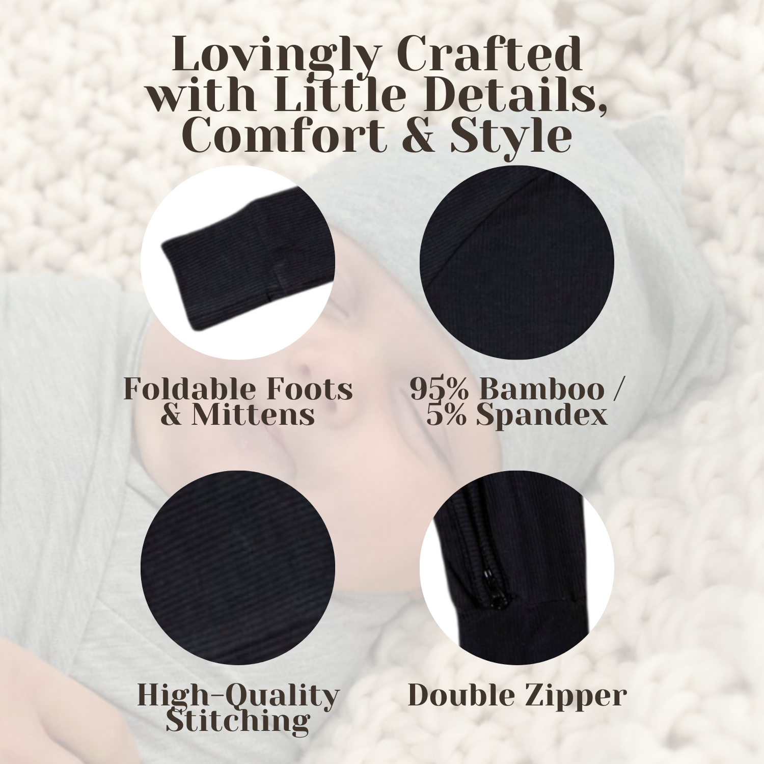 Ribbed Bamboo Long Sleeve Baby Romper