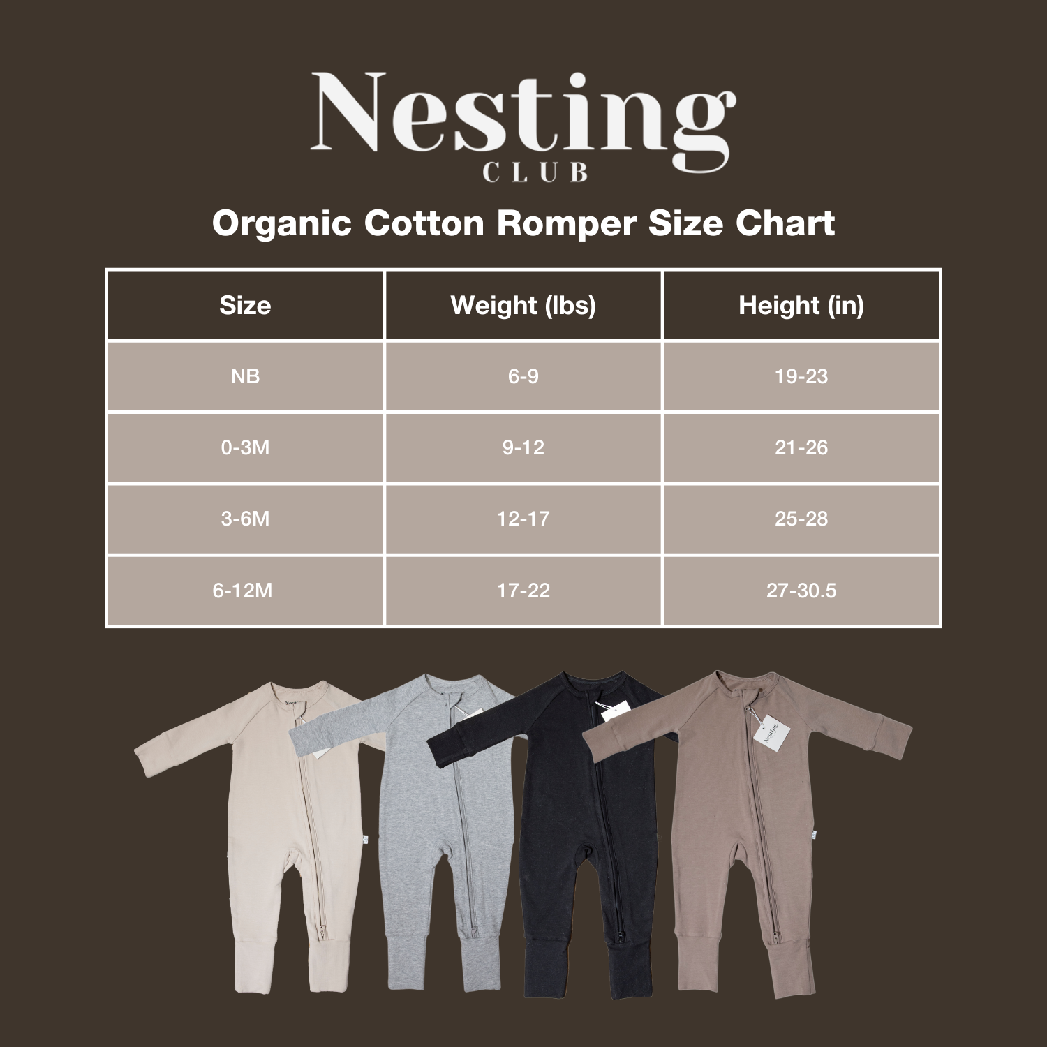 Organic Cotton Long Sleeve Baby Romper in Sand