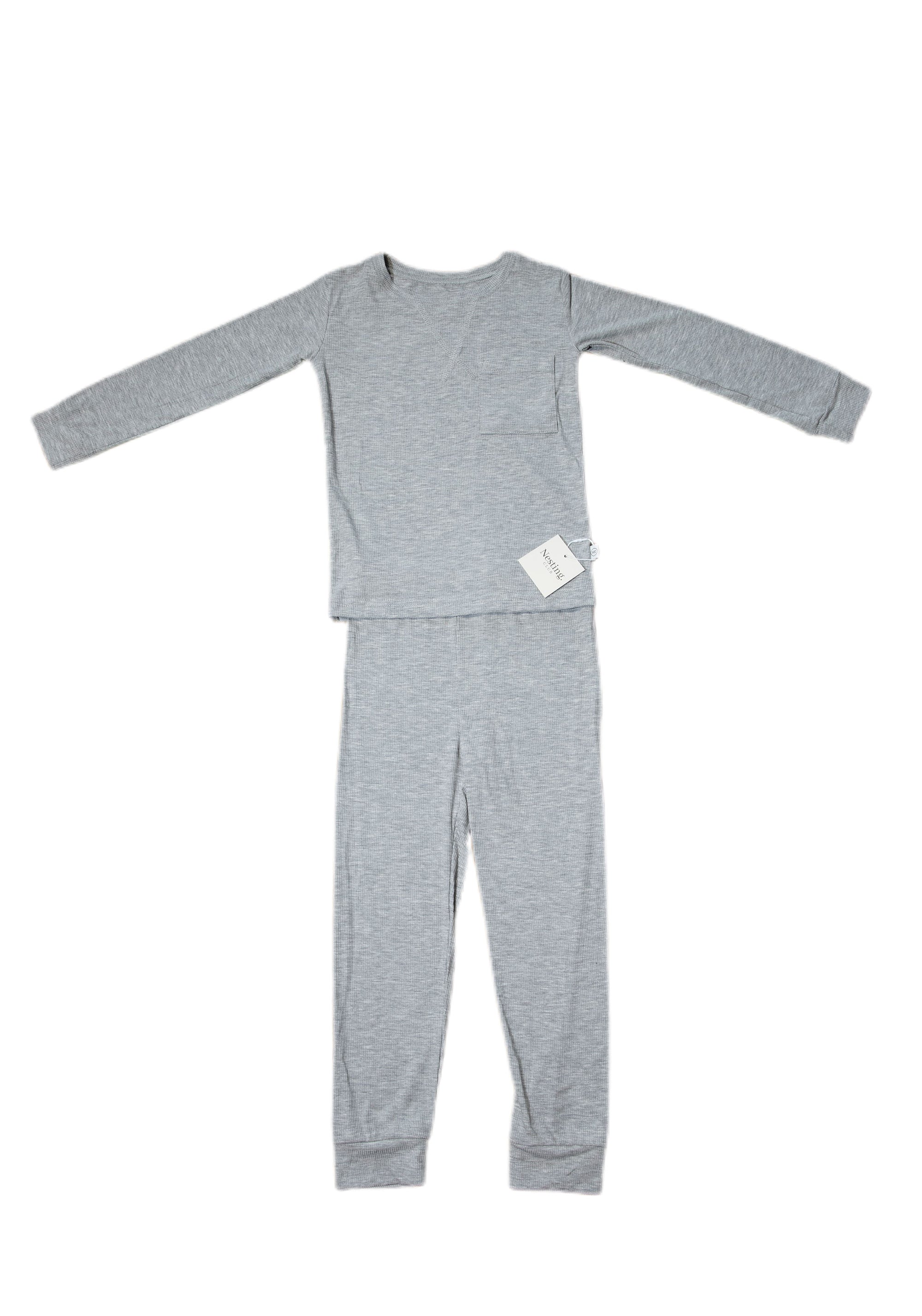 Ribbed Bamboo Long Sleeve Toddler Set in Heather