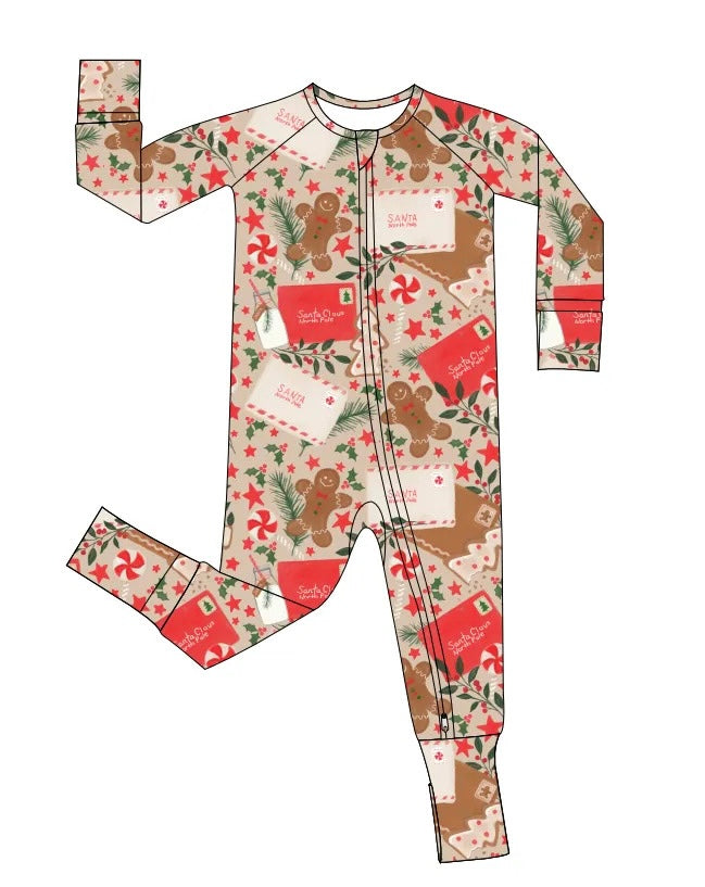 Letters to Santa Zip Bamboo Pajama Romper NB - 24 Months PRESALE