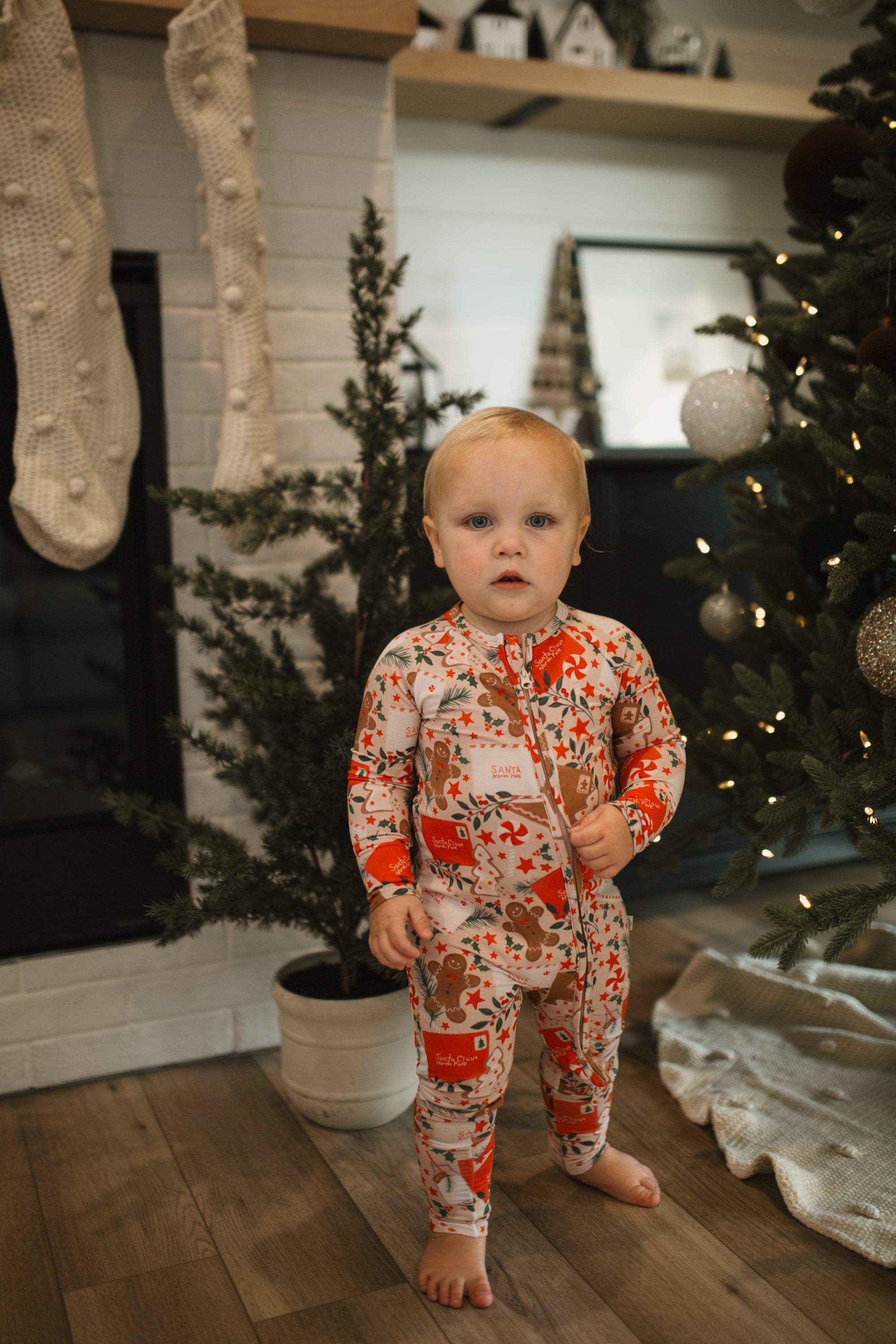 Letters to Santa Zip Bamboo Pajama Romper NB - 24 Months PRESALE