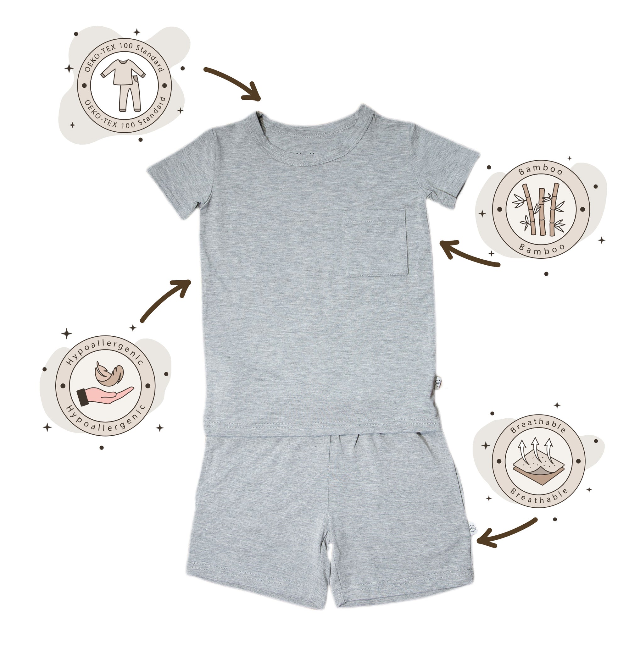 Bamboo Toddler Lounge Set in Heather