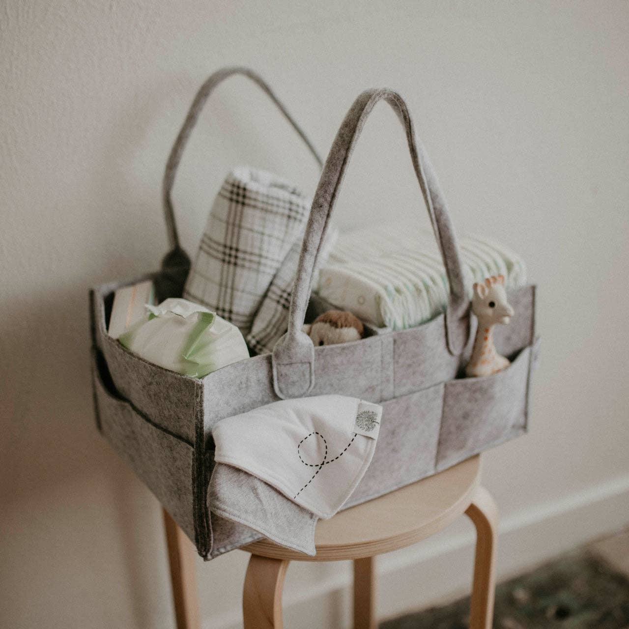 Diaper Caddy in White