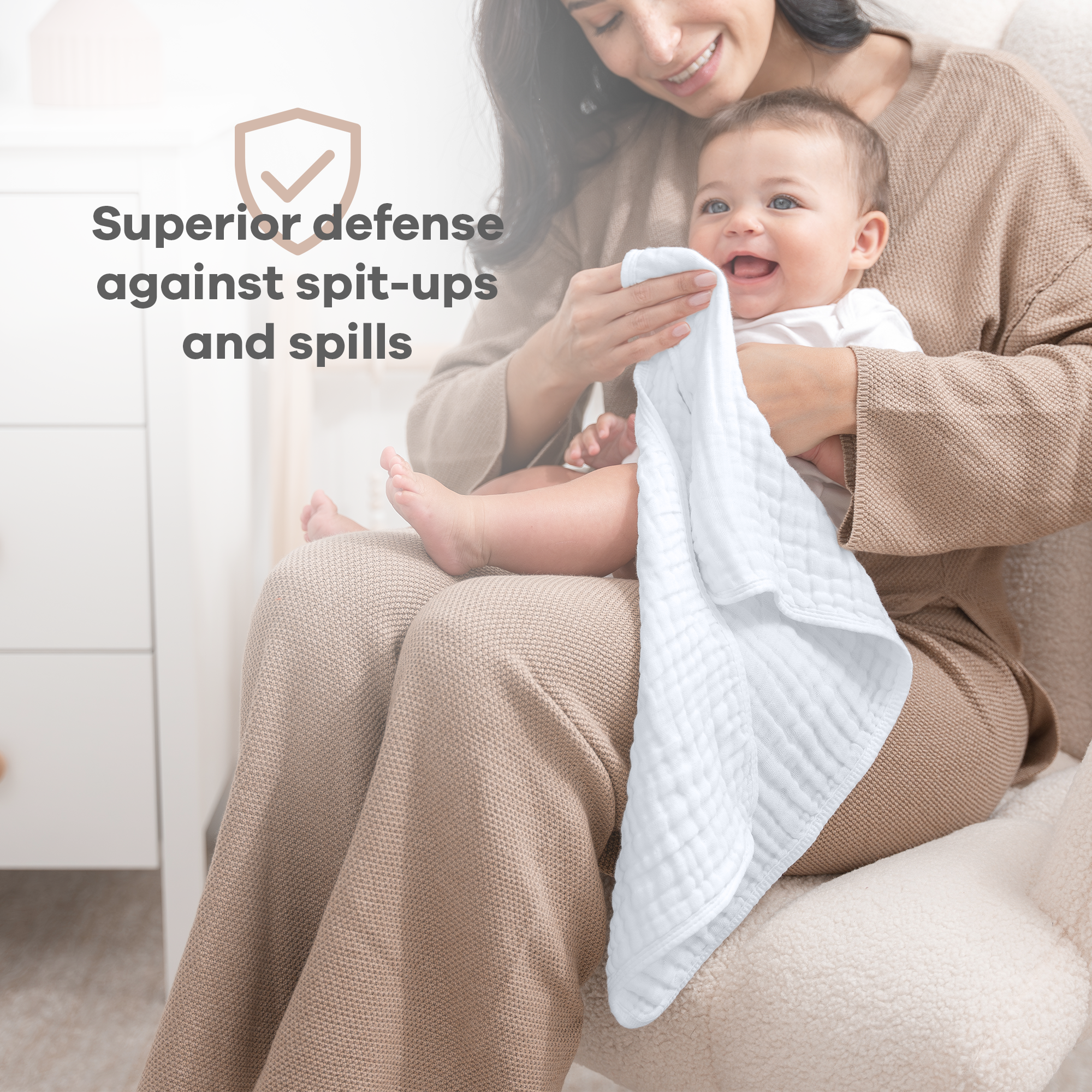 Baby Burp Cloths - 100% Muslin Cotton by Comfy Cubs