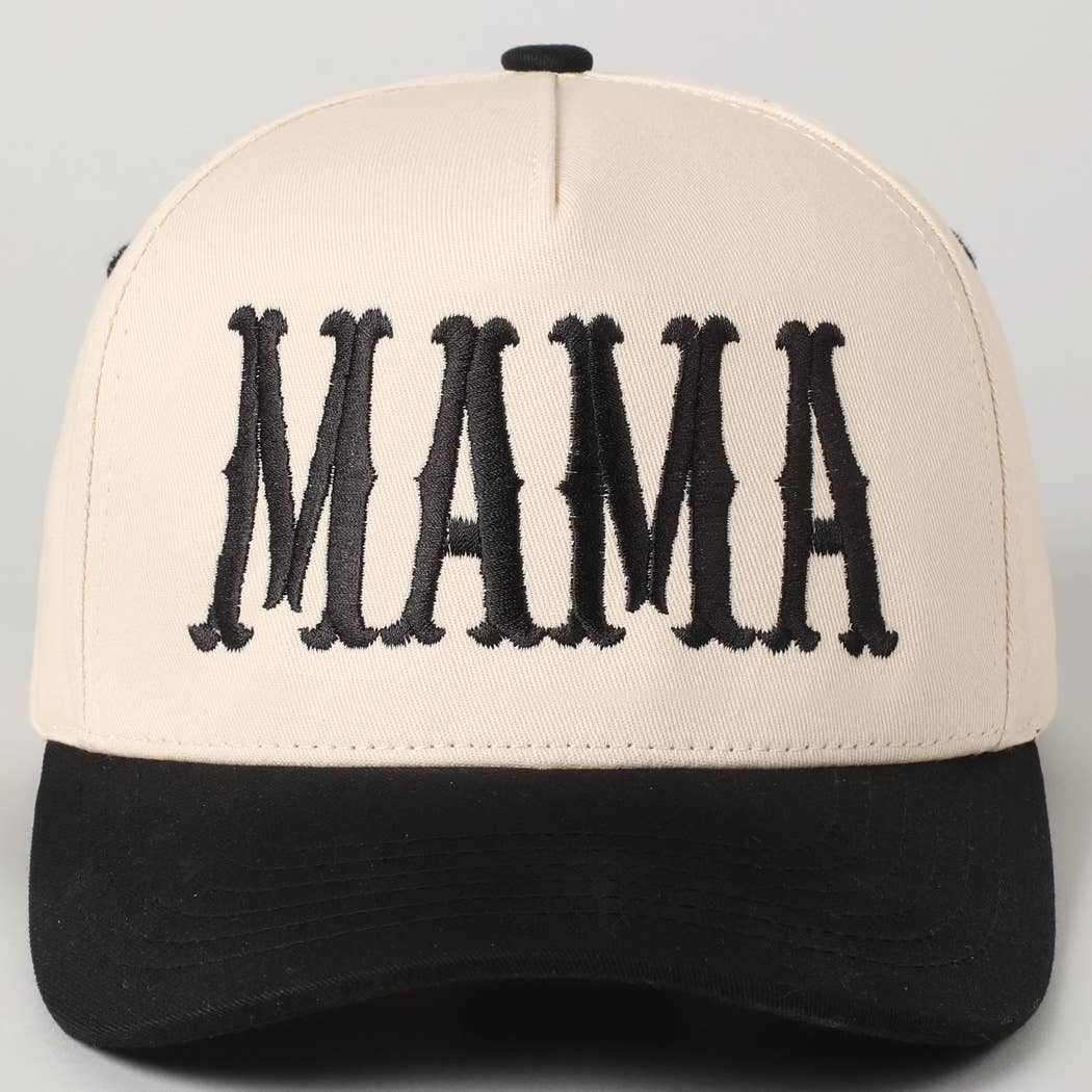 MAMA Typographic Design Embroidery Baseball Cap