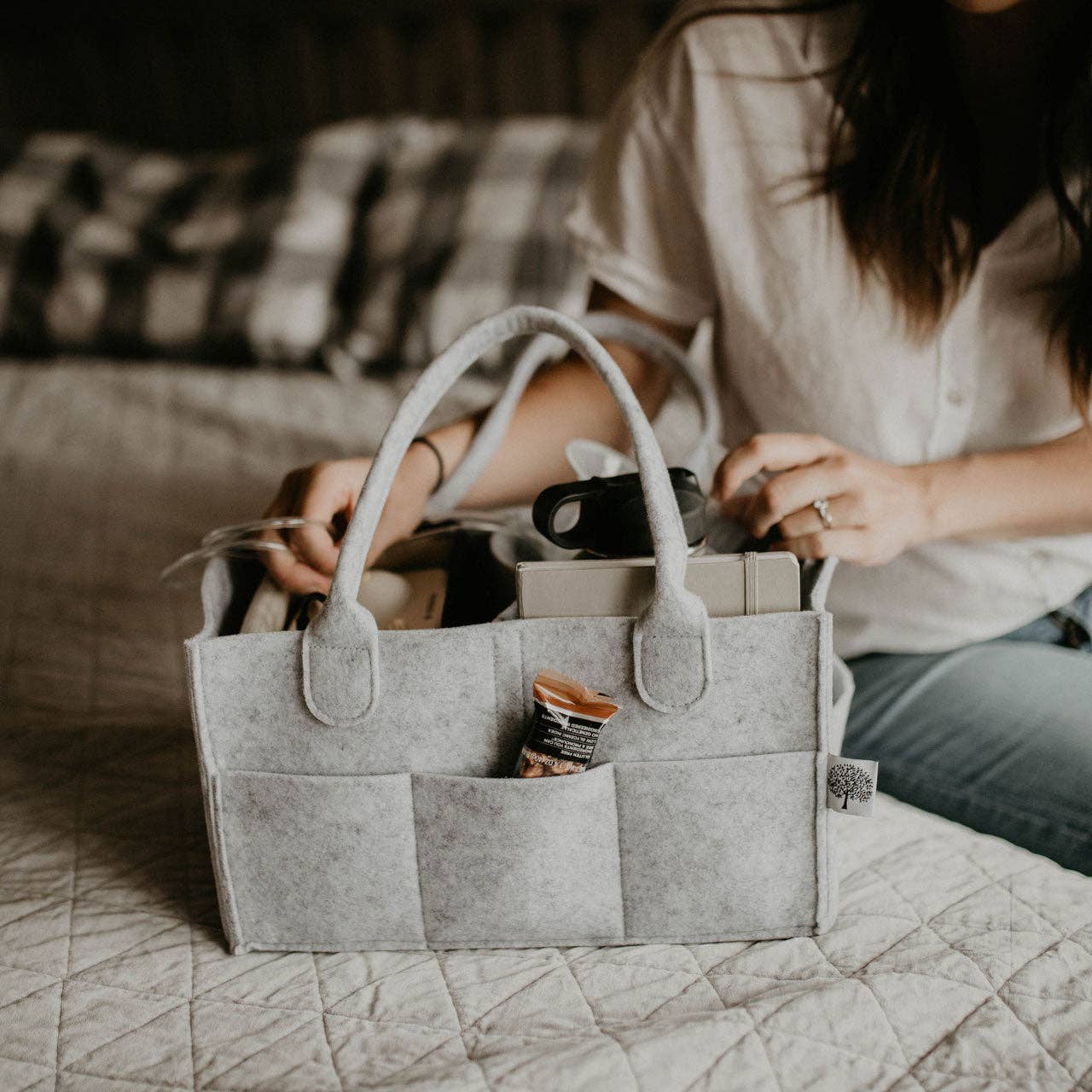 Diaper Caddy in Gray