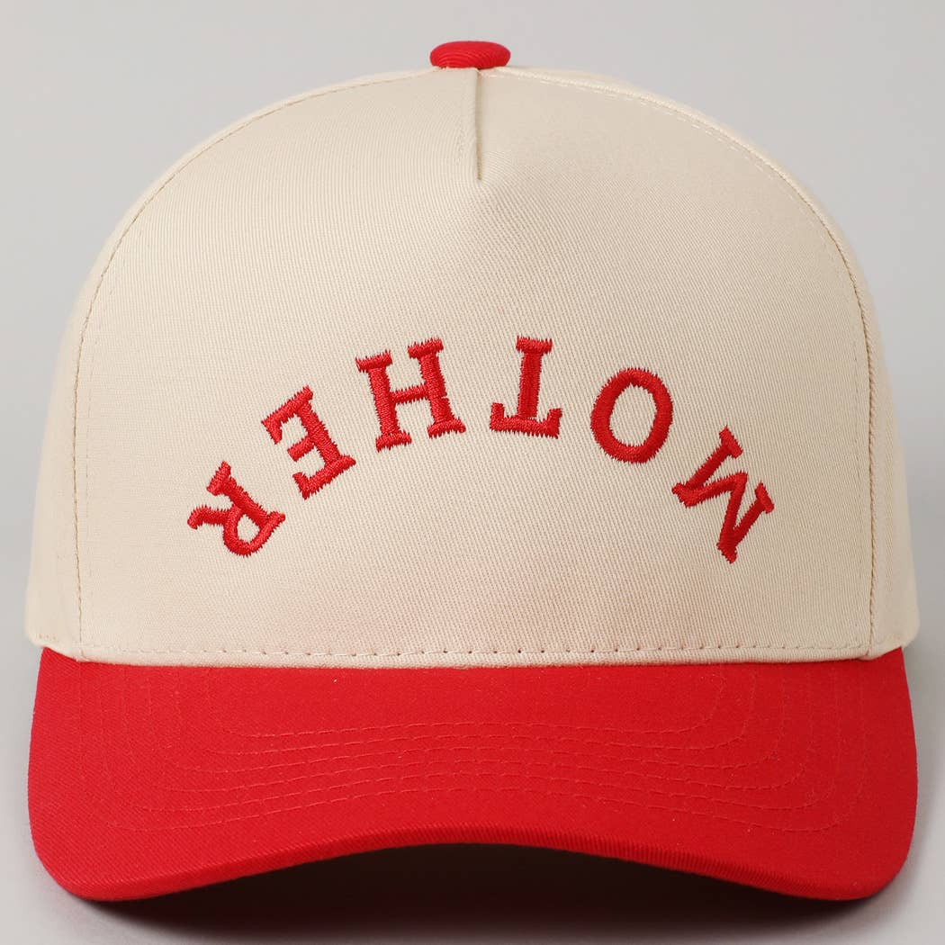 MOTHER Upside Down Lettering Embroidery Cap