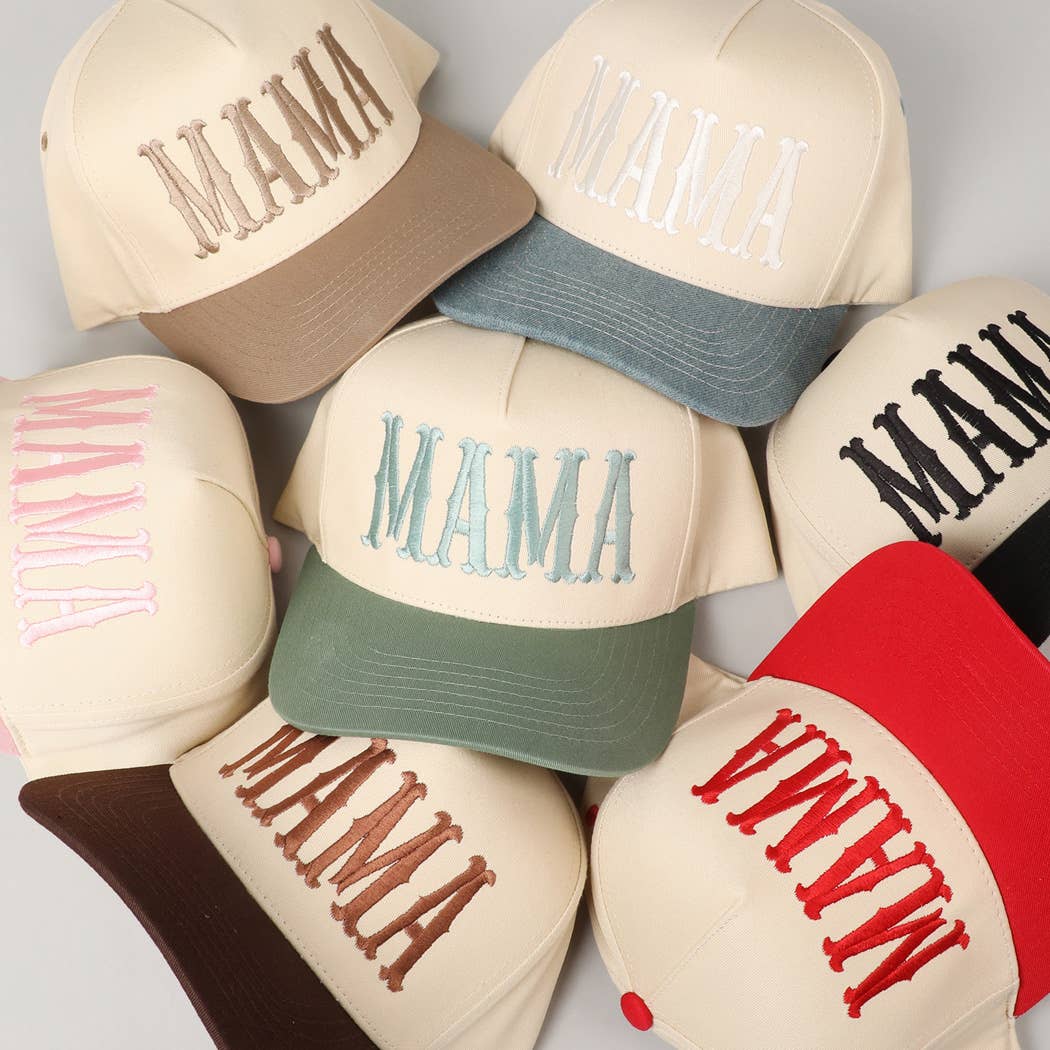 MAMA Typographic Design Embroidery Baseball Cap